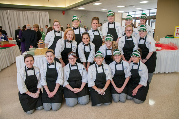 The 17 students responsible for the bounty of sweet treats and beautiful tablescapes.