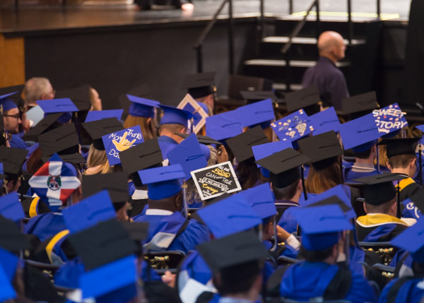 In a sea of caps, some islands of self-expression ...