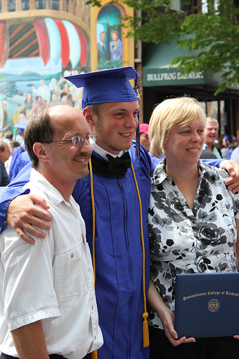 Spending the day with those who helped get him there