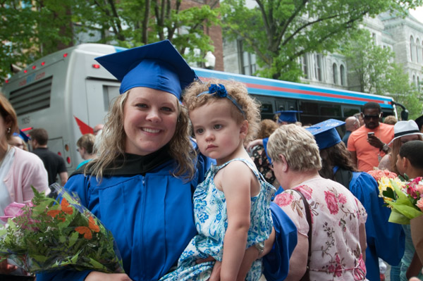 Celebrating with a special fan