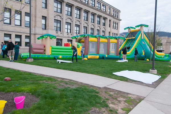 Inflatable fun alongside Klump Academic Center