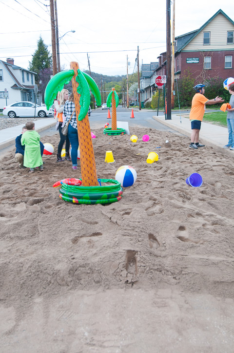 Complete with palm trees and sandcastle equipment, the Vine Avenue 
