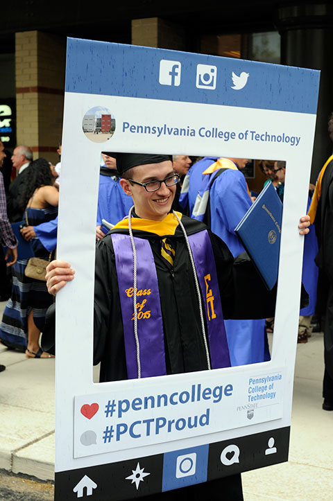 Michael A. Coletti, a technology management alumnus from Yorktown Heights, New York, is framed for social media ...