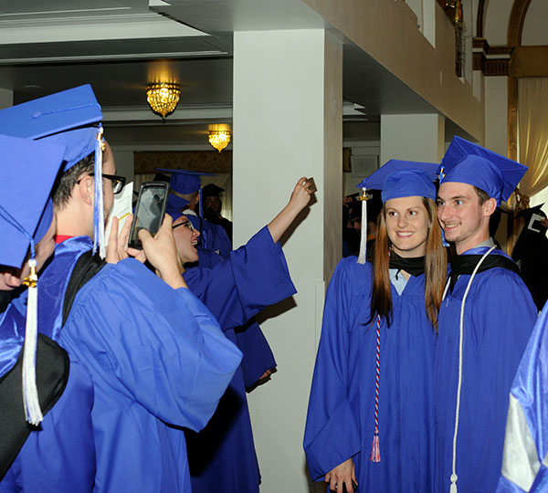 ... and, prior to commencement, with Rachel C. Bryant, a baking and pastry arts student from State College.
