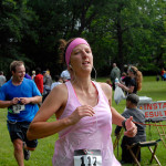 Kimberly R. Cassel, director of student activities, helps set the pace, finishing 39th overall with a time of 28:37.