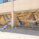 ... David A. Stabley creates a 400-square-foot conversation piece along West Third Street.