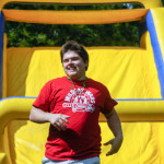 Relishing the "inflatable" competition is Dylan M. Craig, an electronics technology major from Fleetwood.