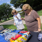 Residence Life Office staffers Barbara A. Adzema (left) and Marion C. Mowery consider their lunchtime choices.