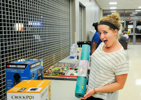 Winner of a yoga mat at Bingo is Katie M. Weakland, of Pennsylvania Furnace, a baking and pastry arts student.