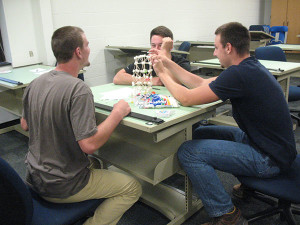 Students vie to build the tallest tower from marshmallows and toothpicks ...