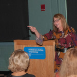 The day’s featured presenter, Betsy Reynolds, RDH, MS, has fun with the crowd.