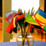 Global community reflected in colorful flag collection