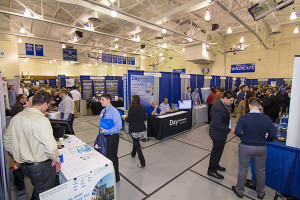 Nearly 200 employers recruited Penn College students during the college’s Fall Career Fair event. (Photo by Dalaney T. Vartenisian, student photographer)