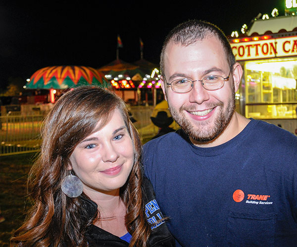 Enjoying a night at the carnival are Eileen Harrington, a technology management student from Etters, and alumnus Cory M. Roth, whose three Penn College degrees include a May bachelor's in building automation technology.