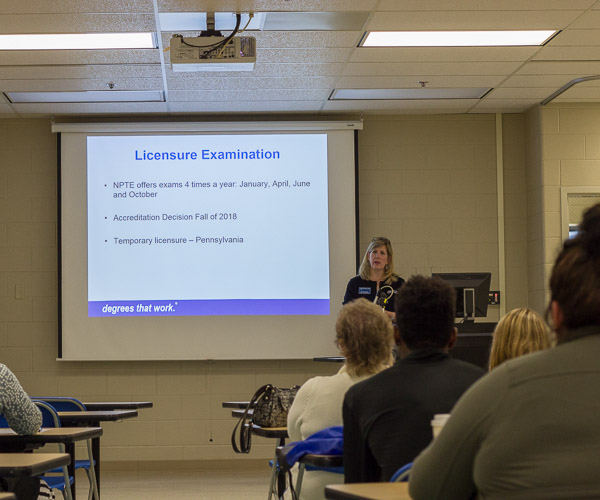 Aspects of the new physical therapy assistant major are explained by director Nancy E. Wood.