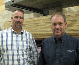 Building construction technology instructors Levon A. Whitmyer (left) and Barney A. Kahn IV represent Penn College on the National Association of Home Builders Student Chapters Advisory Board. (Photo by Carol A. Lugg, assistant dean of construction and design technologies)