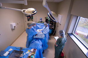 In a Penn College laboratory, surgical technology students learn to facilitate safe and effective surgical procedures.