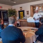 Chef Richard J. McGlynn III, head cook in the college’s Le Jeune Chef Restaurant, leads a “Have you ever …” session. His topic: “Have you ever prepared food tableside?”