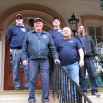 Delivering tables to Park Place on Wednesday are (from left) Penn College General Services custodians Patrick J. Kimble, Brian D. Hopple, Patrick M. Breen, Joseph M. Rieck and Jeff G. Rotoli.