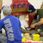 In play as at work, members of the Penn College Construction Association wield the tools of the trade.