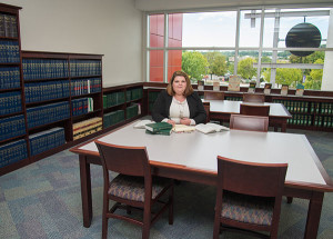 Stormie B. Mauck, in Penn College's law library