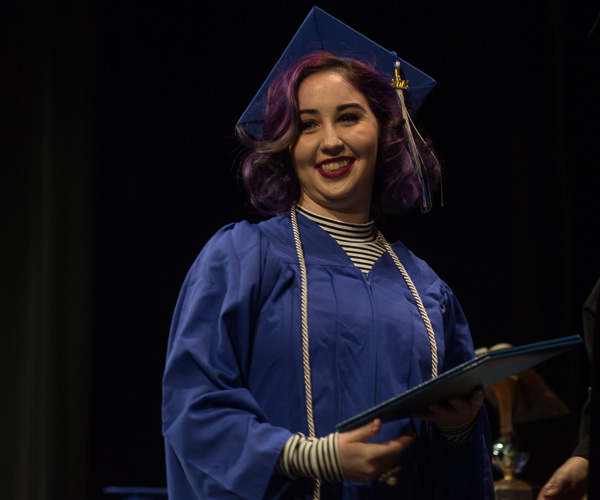 Ana Nicole Uribe, baking and pastry arts graduate from Lewisburg, beams with pride. 