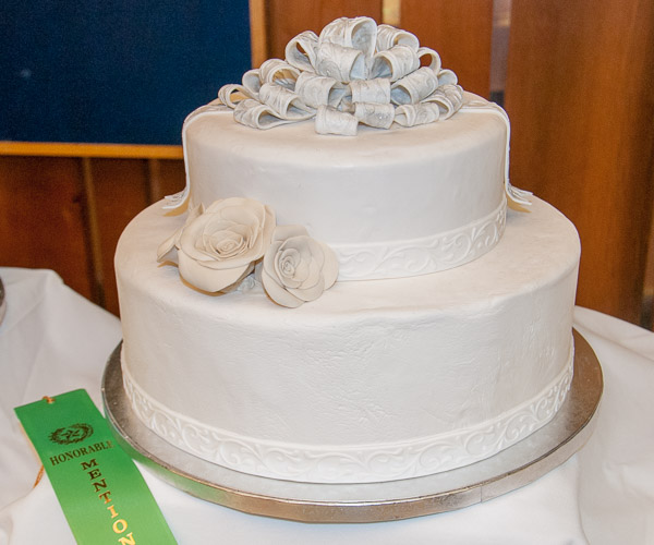 A cake by Jennie E. Zarcufsky, of Ringtown, receives honorable mention in Cakes and Decorations.