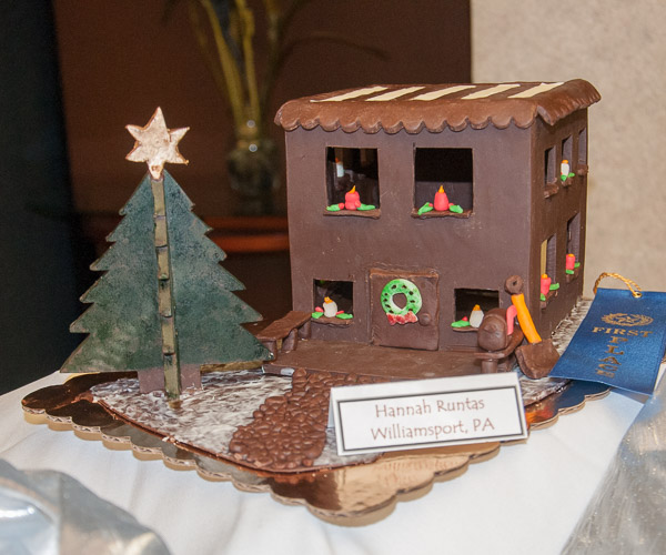 The blue ribbon in Principles of Chocolate Works is awarded to a detailed sculpture by Hannah D. Runtas, of Williamsport.
