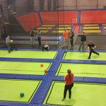 ... on trampolines that add a new dimension to dodgeball.