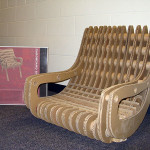 Among the student projects is a cardboard chair designed by Michelle H. Ni, of Berwick; and Albert V. Dubovik and James L. Newby, both of State College.
