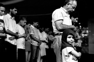 “Young Girl at Prayers with her Father” – gelatin silver print
