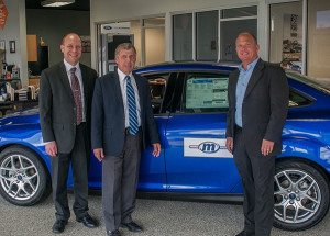 From left, Robb Dietrich, executive director of the Penn College Foundation, with Bill Brown and Brian Peace, scholarship benefactors from the Murray Motor Group.