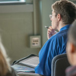 A student pays close attention to his potential future.