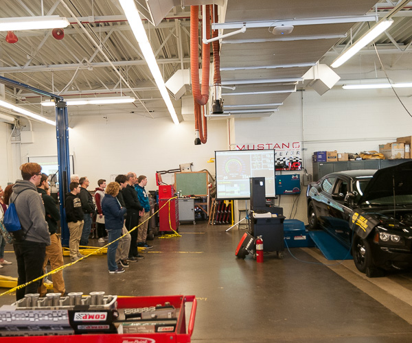 The Parkes Automotive Technology Center was home to a Mustang chassis dynamometer demonstration.