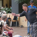 Marc E. Bridgens, dean of construction and design technologies – who recently was on the other side of a pie toss for charity – exacts a philanthropic payback.