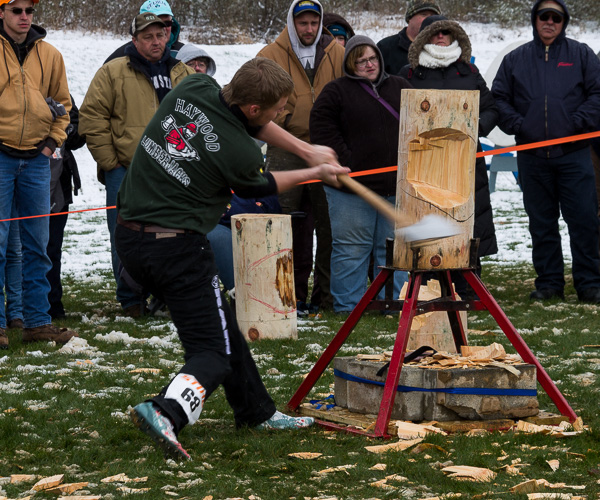 A Haywood (N.C.) Community College competitor gives it his all.