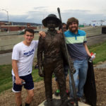... and join Robert W. Klingerman (left), of Langhorne, for a photo with the bronze "Wood Hick" statue.