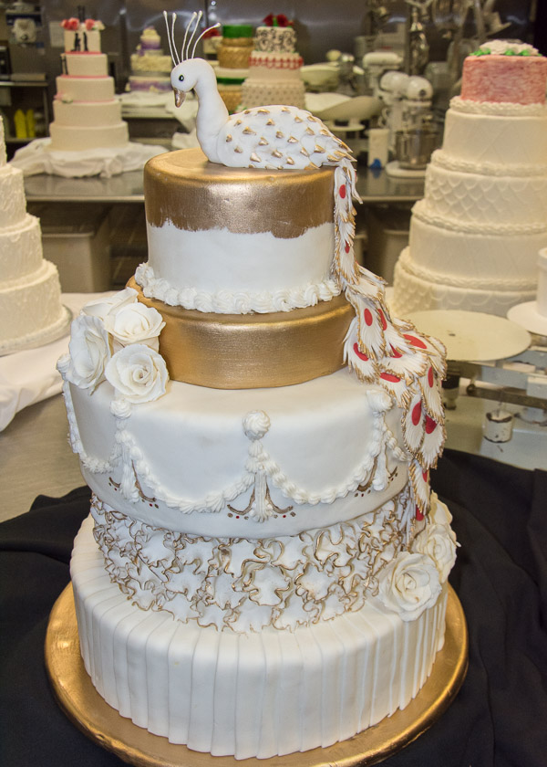 A hand-molded peacock tops the second-place cake, made by Chyna M. Profeta, of Williamsport.
