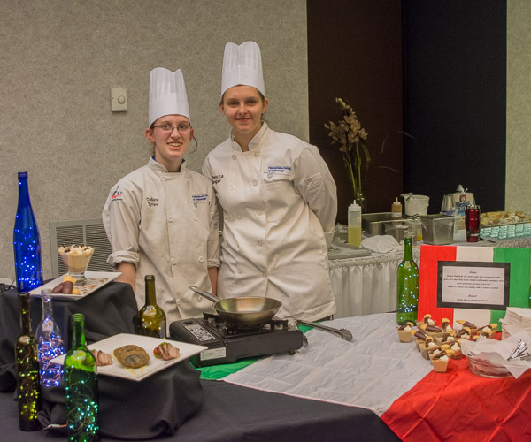 Gold-level scorers Dallas A. Tyree (left), of Stillwater, and Rebecca L. Klinger, of Cogan Station, impressed judges with a modern take on Italian cuisine.
