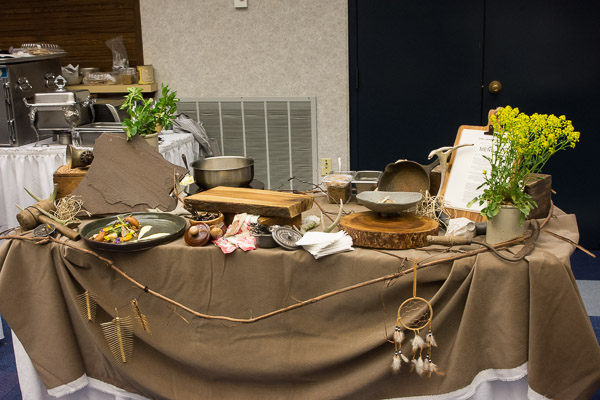 Hunt, Gather, Cook’s silver-scoring table awaits visitors.