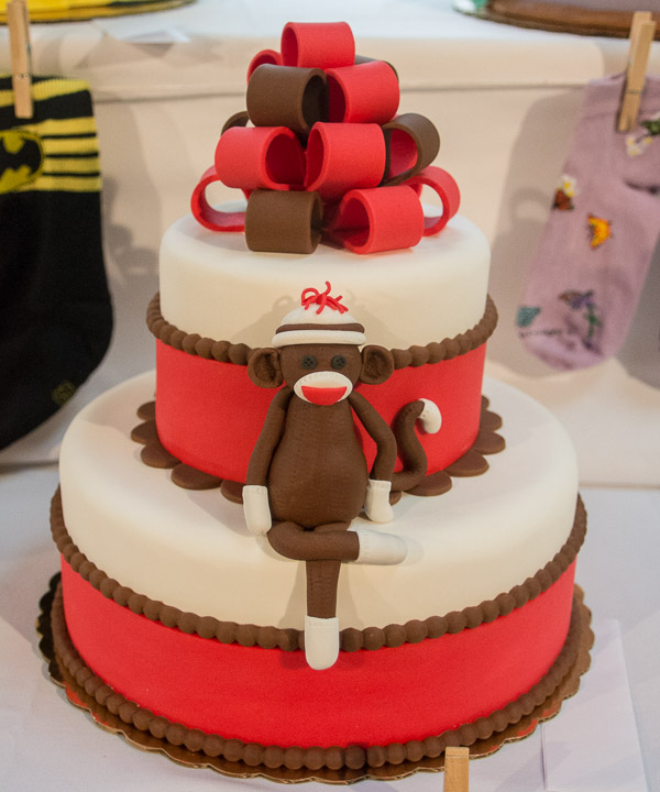 In a “Knock Your Socks Off’ assignment in which course instructor Chef Craig Cian tasked students with using socks as a cake design theme, Keegan D. Sonney, of Erie, is awarded first place.