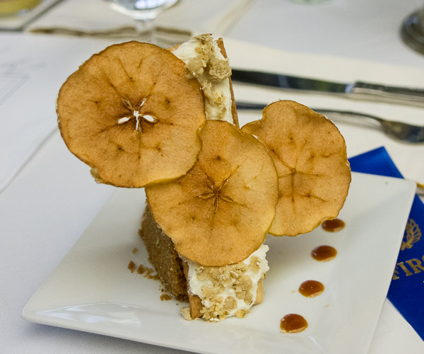 In the Classical and Specialty Desserts course, an apple cheesecake by Rebecka M. Oakes, of Meshoppen, is awarded first place.
