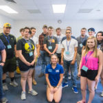 Lauren J. Crouse (kneeling), an applied human services major and one of this summer's lead Links, gets acquainted with her assigned first-year students.