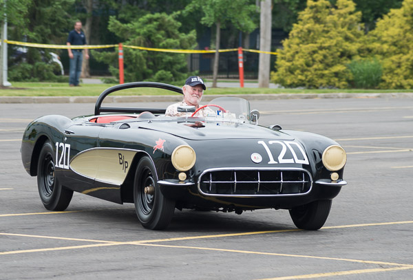 Traversing the parking lot during a Race Car Certification Run is a 1957 Corvette ...