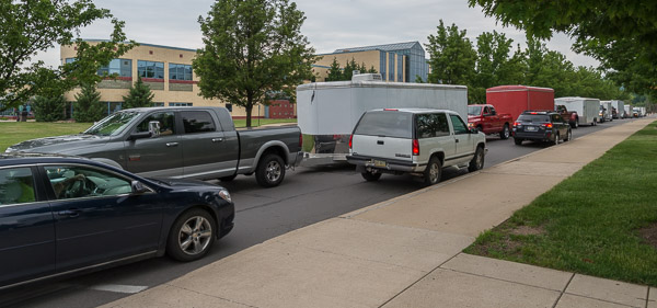 A caravan of treasure-toting trailers arrives on campus Friday.