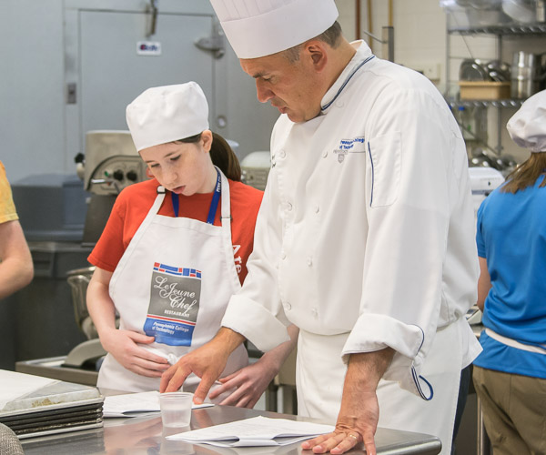 Side-by-side with Chef Todd M. Keeley, instructor of baking and pastry arts/culinary arts