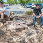 “A waterfall effect” is the artistic attempt by James A. Jeffries (left) information technology sciences: gaming and simulation, and Daniel W. Deshong, a 2015 diesel technology grad now enrolled in the applied management major.