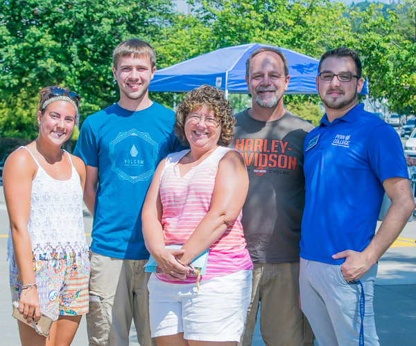 Seth R. Henry (second from left), and family are joined by Anthony J. Pace (right), assistant director of student activities for student organizations and orientation. Henry, of Wernersville, majors in building science and sustainable design: architectural technology concentration.