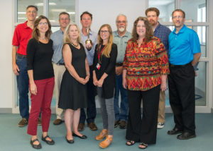 Many of the individuals who helped produce (or are featured in) the Telly Award-winning episode of Penn College’s “Working Class” TV series gathered at the college recently. They are (from left), Thomas E. Ask, Penny G. Lutz, D. Robert Cooley, Elaine J. Lambert, Christopher J. Leigh, Andrea McDonough Varner, David A. Probst, Lauren A. Rhodes, Nicholas L. Stephenson and Rob A. Wozniak.