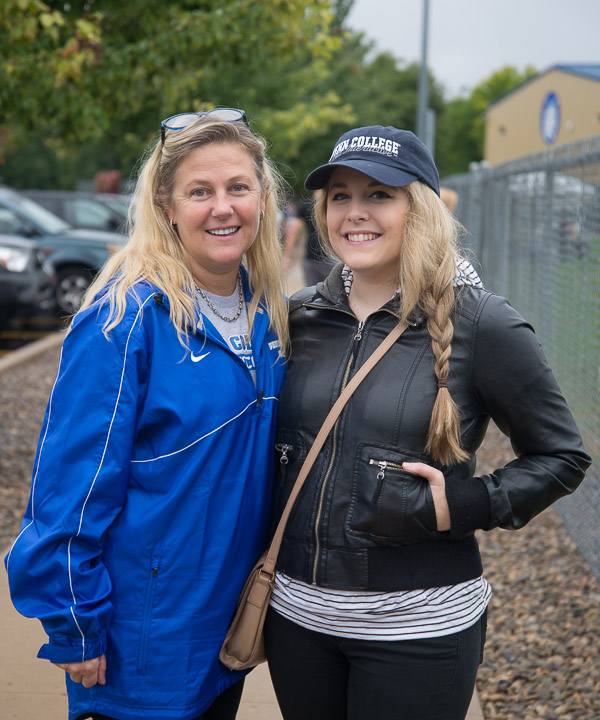 Kristen E. Bowes and her mother, Kate, enjoy watching Kristen’s twin sister, Colleen, compete with the Wildcat women’s soccer team. 